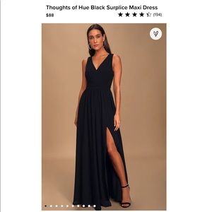 Lulus Thoughts of Hue Black Maxi Gown - NWT
